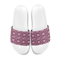 Hibiscus Bloom Island Tribal Waves Slide Sandals Pink Polynesian Pattern LT01 Pink - Polynesian Pride