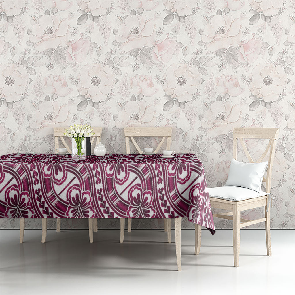 Hibiscus Bloom Island Tribal Waves Tablecloth Pink Polynesian Pattern LT01 - Polynesian Pride