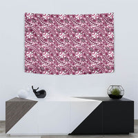 Hibiscus Bloom Island Tribal Waves Tapestry Pink Polynesian Pattern LT01 - Polynesian Pride
