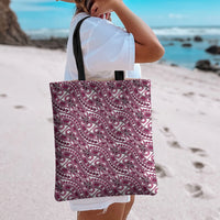 Hibiscus Bloom Island Tribal Waves Tote Bag Pink Polynesian Pattern LT01 - Polynesian Pride