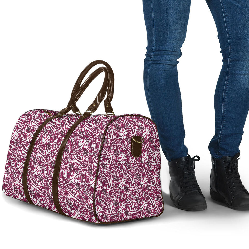 Hibiscus Bloom Island Tribal Waves Travel Bag Pink Polynesian Pattern LT01 - Polynesian Pride