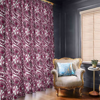 Hibiscus Bloom Island Tribal Waves Window Curtain Pink Polynesian Pattern LT01 - Polynesian Pride
