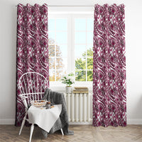 Hibiscus Bloom Island Tribal Waves Window Curtain Pink Polynesian Pattern LT01 - Polynesian Pride