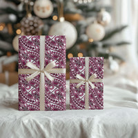Hibiscus Bloom Island Tribal Waves Wrapping Paper Pink Polynesian Pattern LT01 - Polynesian Pride