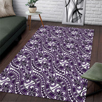 Hibiscus Bloom Island Tribal Waves Area Rug Purple Polynesian Pattern LT01 Purple - Polynesian Pride