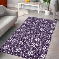 Hibiscus Bloom Island Tribal Waves Area Rug Purple Polynesian Pattern LT01 - Polynesian Pride