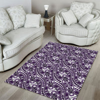 Hibiscus Bloom Island Tribal Waves Area Rug Purple Polynesian Pattern LT01 - Polynesian Pride