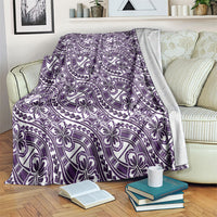 Hibiscus Bloom Island Tribal Waves Blanket Purple Polynesian Pattern LT01 Purple - Polynesian Pride