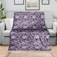 Hibiscus Bloom Island Tribal Waves Blanket Purple Polynesian Pattern LT01 - Polynesian Pride
