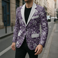 Hibiscus Bloom Island Tribal Waves Blazer Purple Polynesian Pattern LT01 - Polynesian Pride