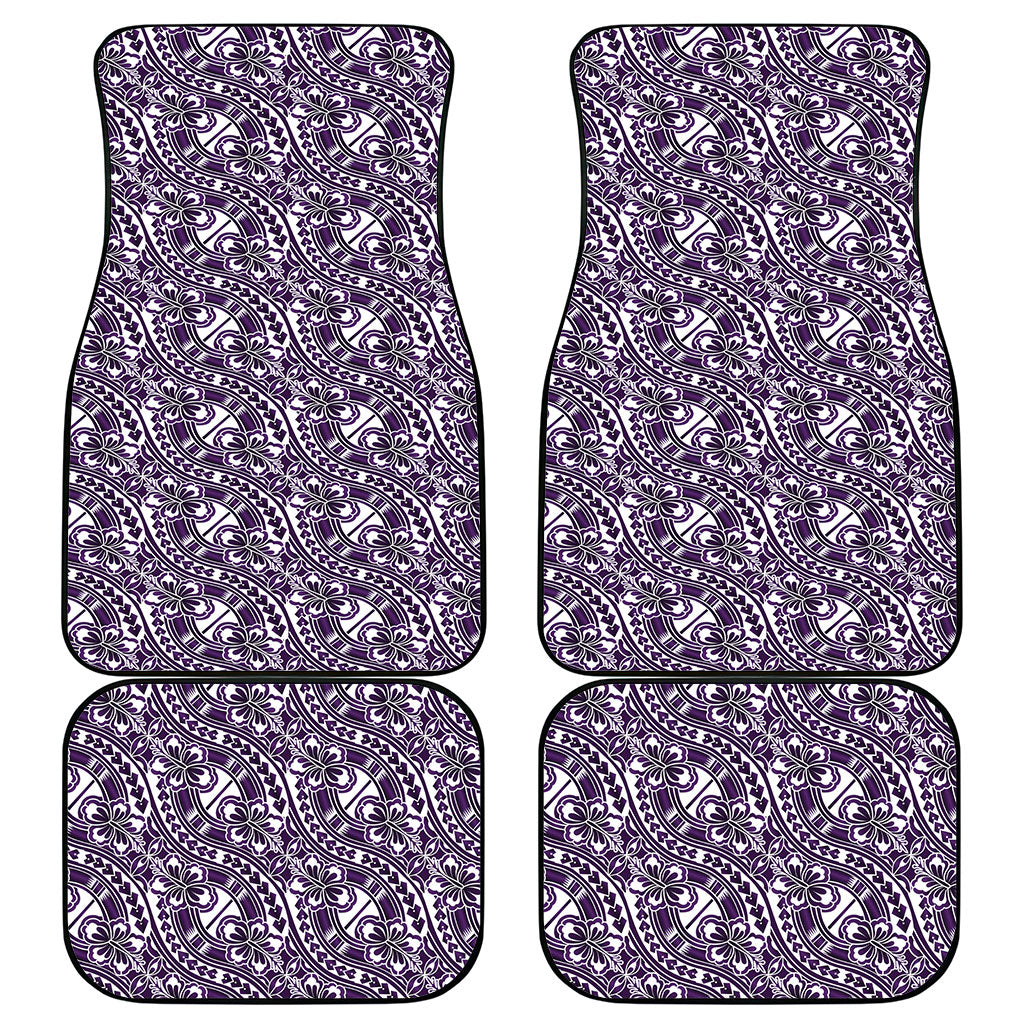 Hibiscus Bloom Island Tribal Waves Car Mats Purple Polynesian Pattern LT01 - Polynesian Pride