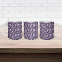 Hibiscus Bloom Island Tribal Waves Ceramic Mug Purple Polynesian Pattern LT01 - Polynesian Pride