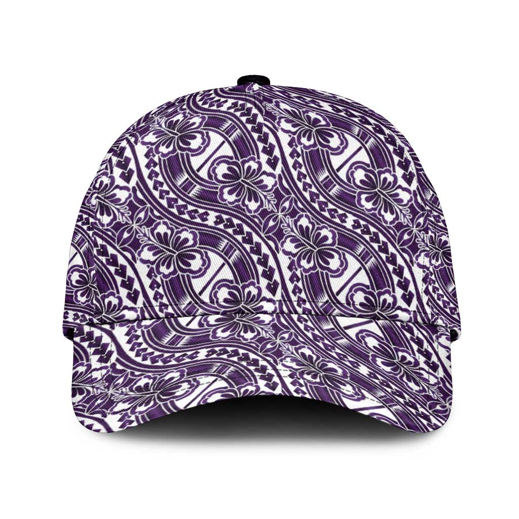 Hibiscus Bloom Island Tribal Waves Classic Cap Purple Polynesian Pattern LT01 Universal Fit Purple - Polynesian Pride