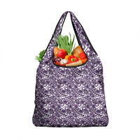 Hibiscus Bloom Island Tribal Waves Grocery Bag Purple Polynesian Pattern LT01 1-pack One Size Purple - Polynesian Pride