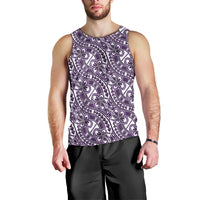 Hibiscus Bloom Island Tribal Waves Men Tank Top Purple Polynesian Pattern LT01 - Polynesian Pride