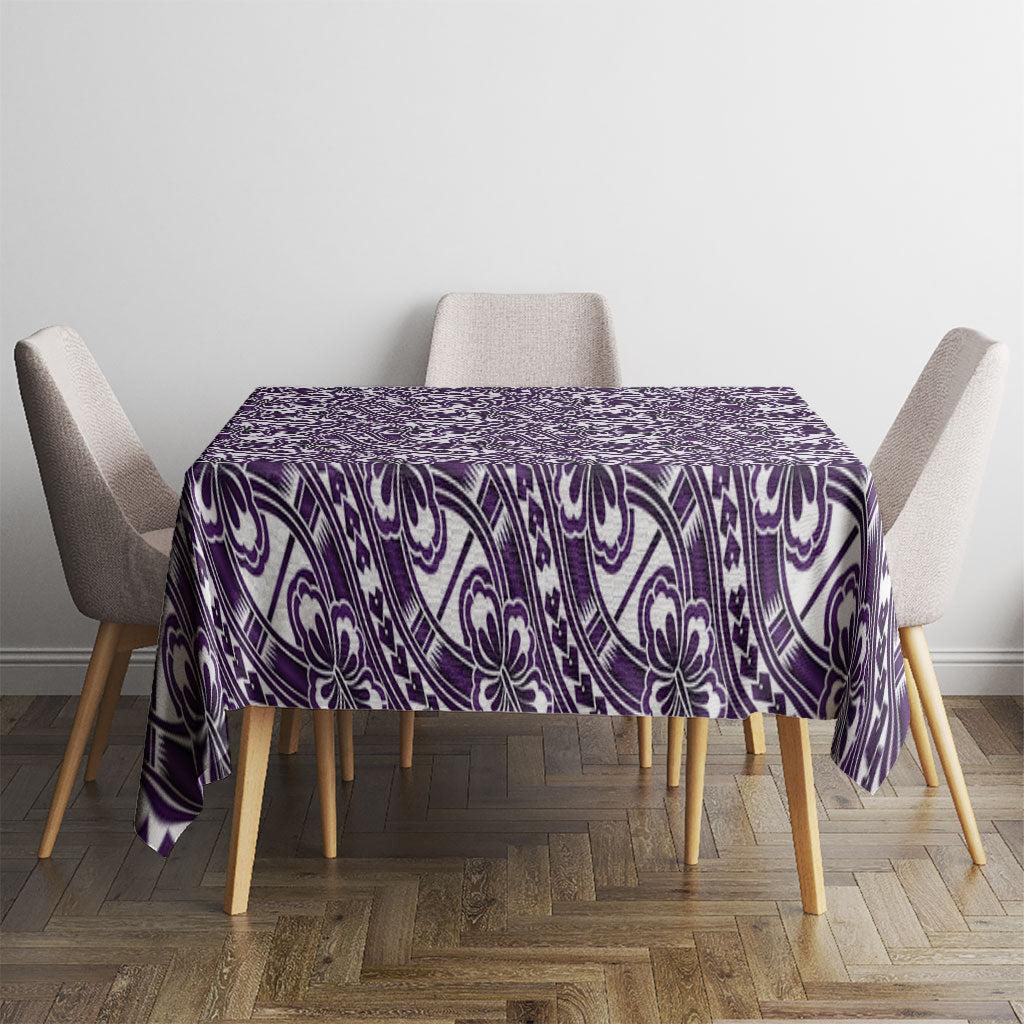Hibiscus Bloom Island Tribal Waves Tablecloth Purple Polynesian Pattern LT01 - Polynesian Pride