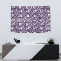 Hibiscus Bloom Island Tribal Waves Tapestry Purple Polynesian Pattern LT01 - Polynesian Pride