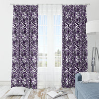 Hibiscus Bloom Island Tribal Waves Window Curtain Purple Polynesian Pattern LT01 - Polynesian Pride