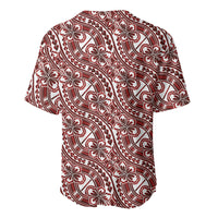 Hibiscus Bloom Island Tribal Waves Baseball Jersey Red Polynesian Pattern LT01 - Polynesian Pride