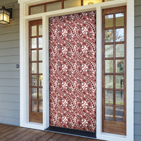 Hibiscus Bloom Island Tribal Waves Door Cover Red Polynesian Pattern LT01 - Polynesian Pride