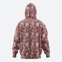 Hibiscus Bloom Island Tribal Waves Hoodie Red Polynesian Pattern LT01 - Polynesian Pride