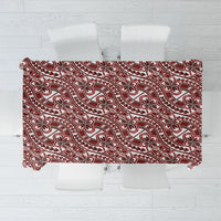 Hibiscus Bloom Island Tribal Waves Tablecloth Red Polynesian Pattern LT01 Red - Polynesian Pride