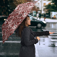 Hibiscus Bloom Island Tribal Waves Umbrella Red Polynesian Pattern LT01 - Polynesian Pride