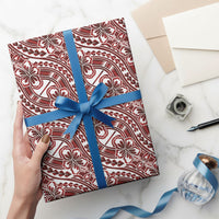 Hibiscus Bloom Island Tribal Waves Wrapping Paper Red Polynesian Pattern LT01 - Polynesian Pride