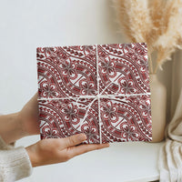 Hibiscus Bloom Island Tribal Waves Wrapping Paper Red Polynesian Pattern LT01 - Polynesian Pride