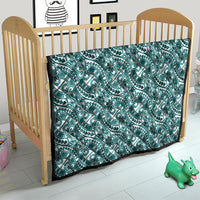 Hibiscus Bloom Island Tribal Waves Quilt Teal Polynesian Pattern LT01 - Polynesian Pride