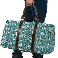 Hibiscus Bloom Island Tribal Waves Travel Bag Teal Polynesian Pattern LT01 - Polynesian Pride