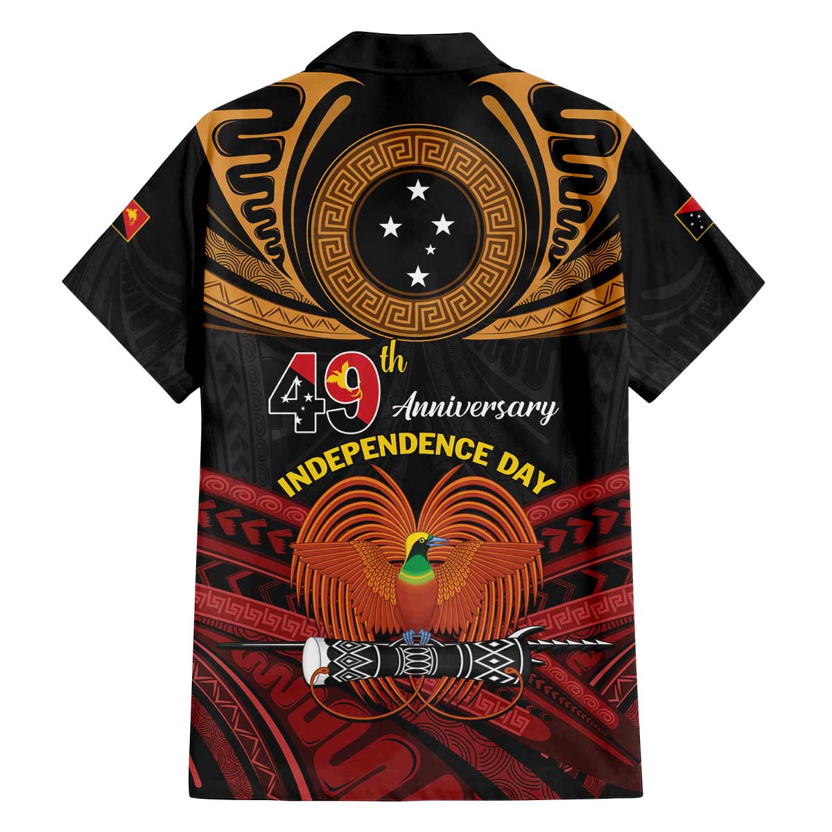 Papua New Guinea Bird of Paradise Family Matching Off Shoulder Short Dress and Hawaiian Shirt 16 September 1975 Independence Day Anniversary LT01 - Polynesian Pride