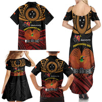 Papua New Guinea Bird of Paradise Family Matching Summer Maxi Dress and Hawaiian Shirt 16 September 1975 Independence Day Anniversary LT01 - Polynesian Pride
