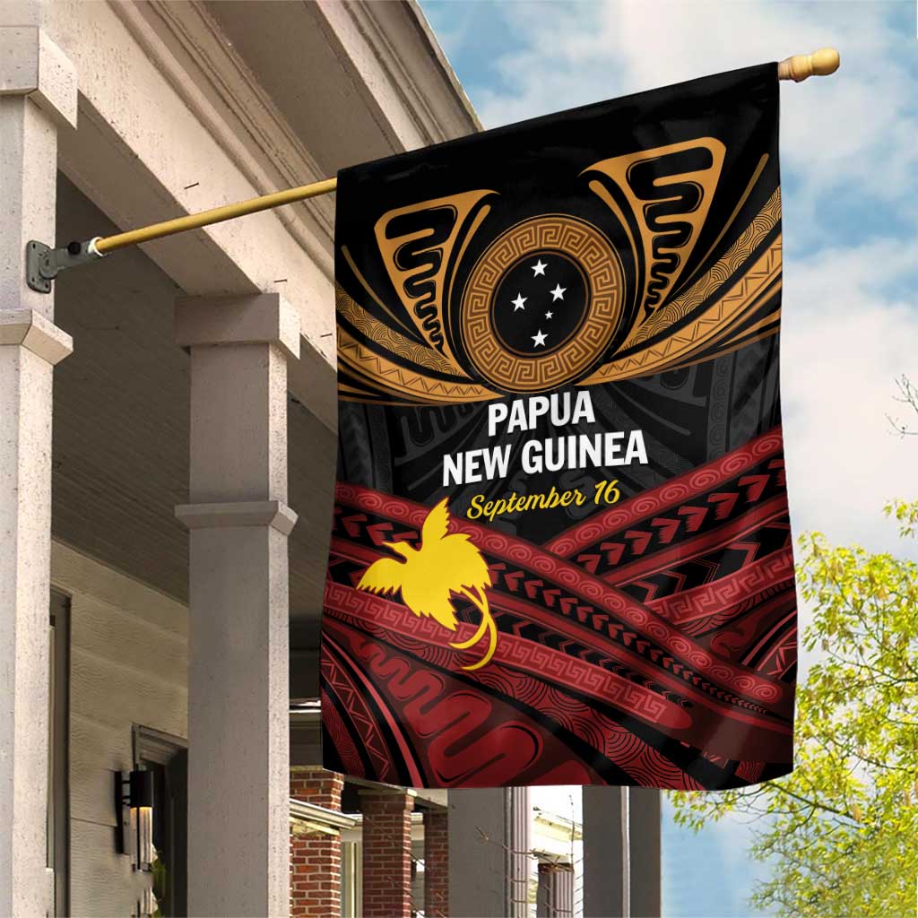 Papua New Guinea Bird of Paradise Garden Flag 16 September 1975 Independence Day Anniversary LT01 House Flag Black - Polynesian Pride