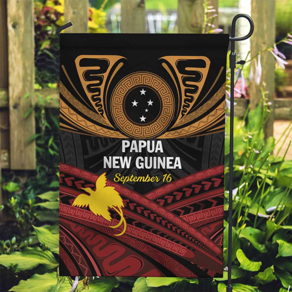 Papua New Guinea Bird of Paradise Garden Flag 16 September 1975 Independence Day Anniversary LT01 Garden Flag Black - Polynesian Pride