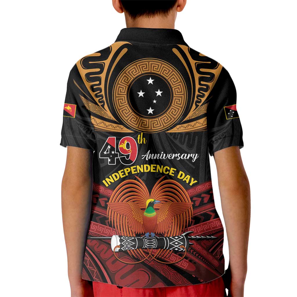 Papua New Guinea Bird of Paradise Kid Polo Shirt 16 September 1975 Independence Day Anniversary LT01 - Polynesian Pride