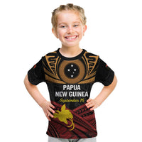 Papua New Guinea Bird of Paradise Kid T Shirt 16 September 1975 Independence Day Anniversary LT01 Black - Polynesian Pride