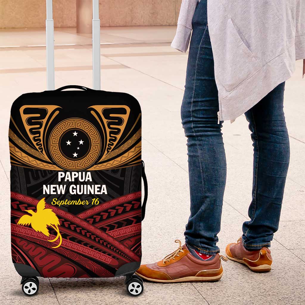 Papua New Guinea Bird of Paradise Luggage Cover 16 September 1975 Independence Day Anniversary LT01 Black - Polynesian Pride