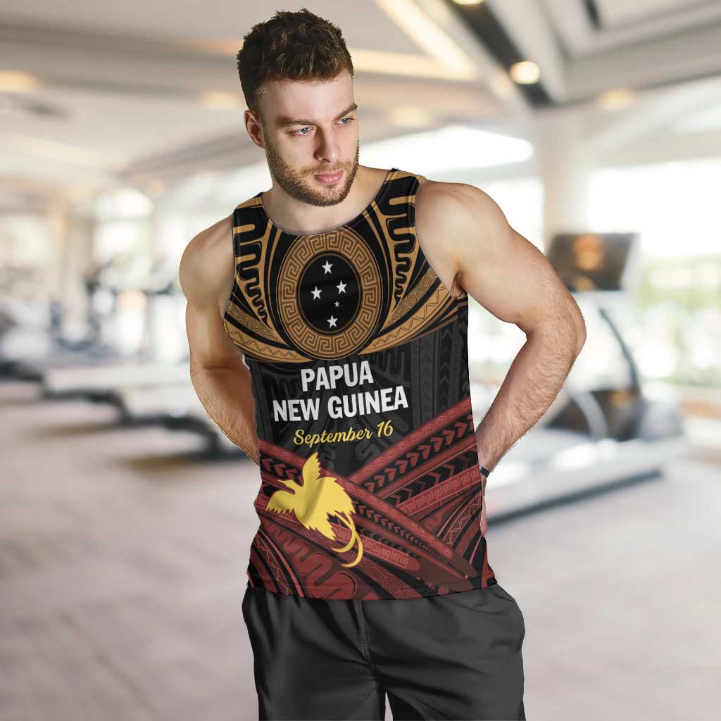 Papua New Guinea Bird of Paradise Men Tank Top 16 September 1975 Independence Day Anniversary LT01 Black - Polynesian Pride