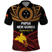 Papua New Guinea Bird of Paradise Polo Shirt 16 September 1975 Independence Day Anniversary LT01 Black - Polynesian Pride
