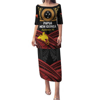 Papua New Guinea Bird of Paradise Puletasi 16 September 1975 Independence Day Anniversary LT01 Long Dress Black - Polynesian Pride