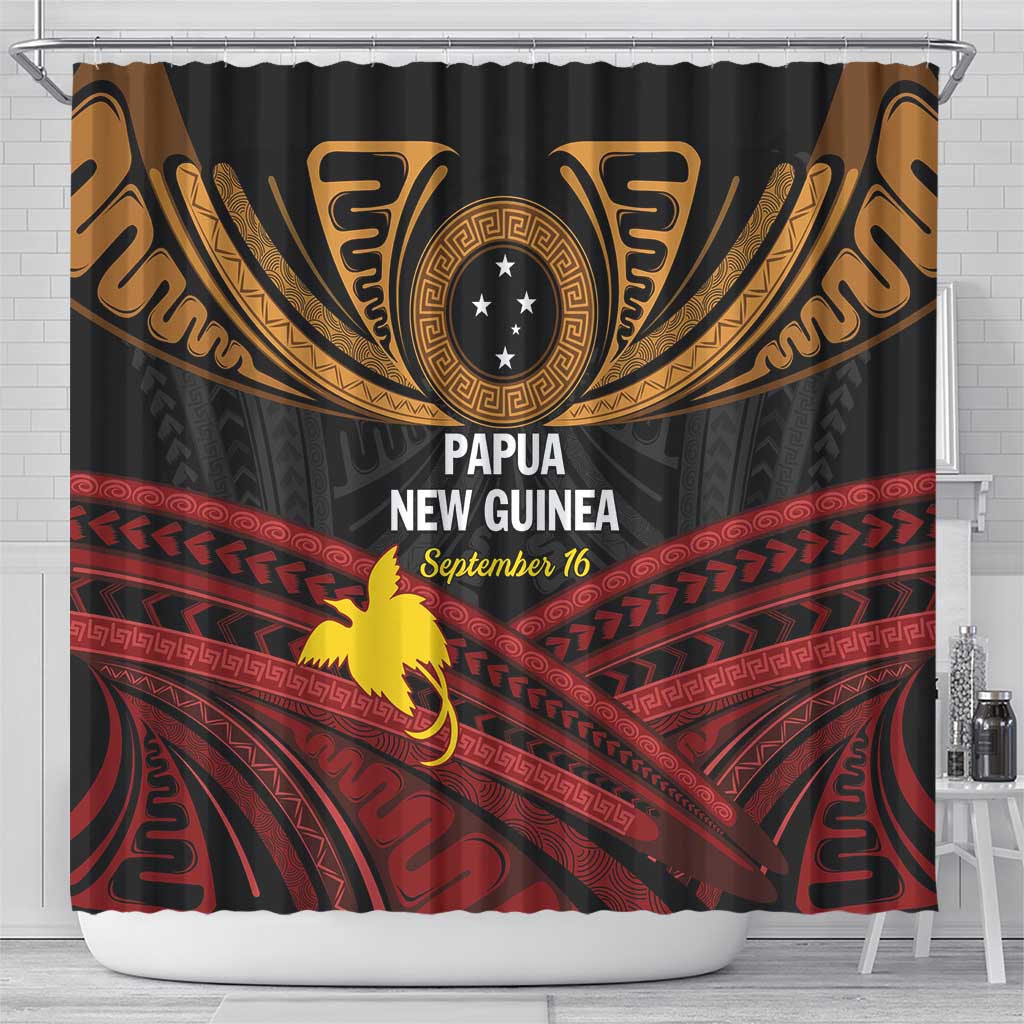 Papua New Guinea Bird of Paradise Shower Curtain 16 September 1975 Independence Day Anniversary LT01 - Polynesian Pride