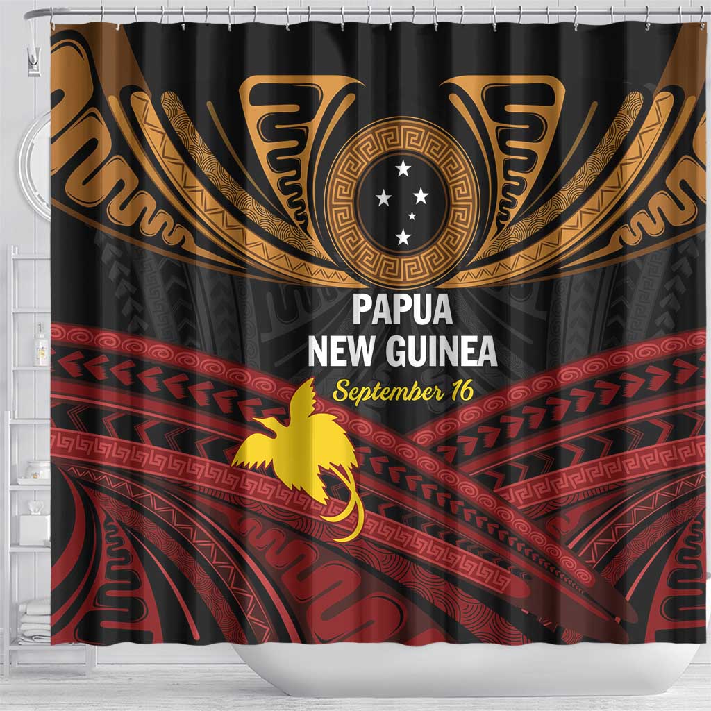Papua New Guinea Bird of Paradise Shower Curtain 16 September 1975 Independence Day Anniversary LT01 - Polynesian Pride