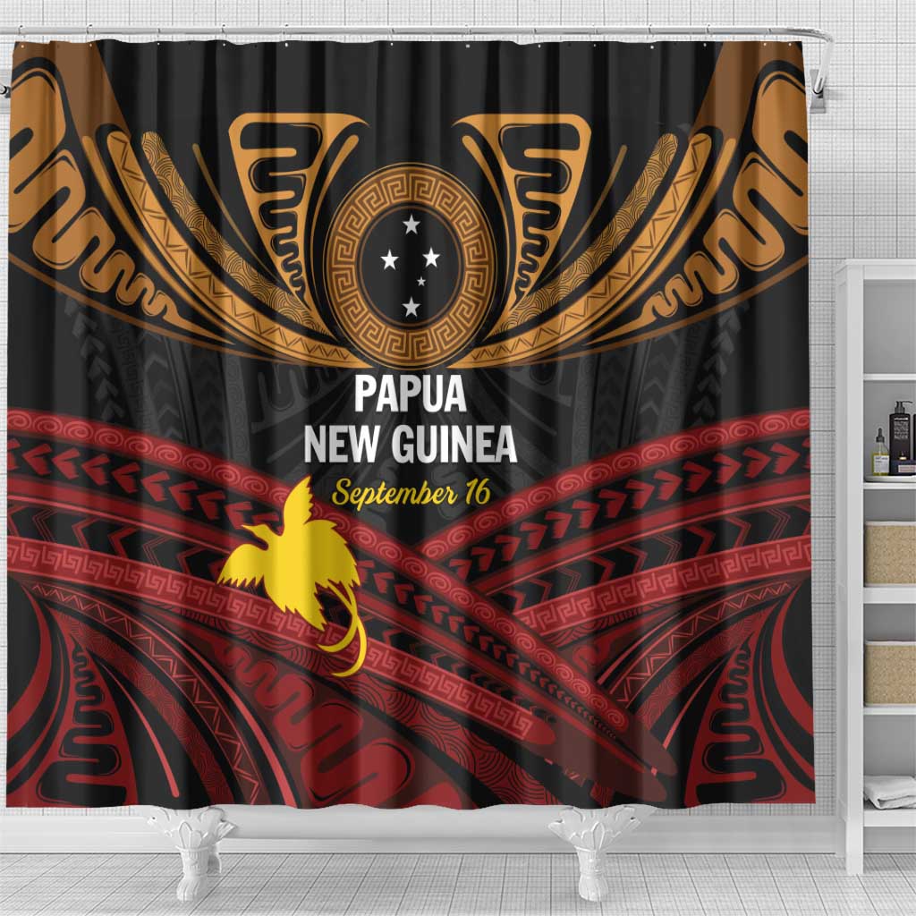Papua New Guinea Bird of Paradise Shower Curtain 16 September 1975 Independence Day Anniversary LT01 - Polynesian Pride