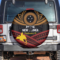 Papua New Guinea Bird of Paradise Spare Tire Cover 16 September 1975 Independence Day Anniversary LT01 Black - Polynesian Pride