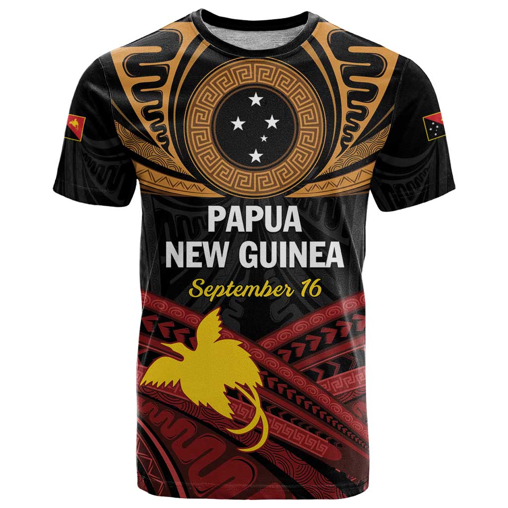 Papua New Guinea Bird of Paradise T Shirt 16 September 1975 Independence Day Anniversary LT01 Black - Polynesian Pride