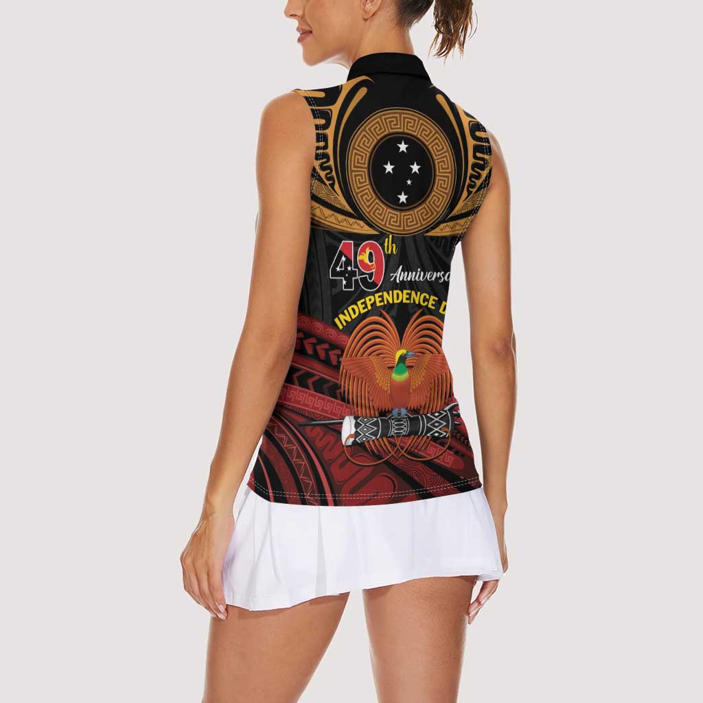 Papua New Guinea Bird of Paradise Women Sleeveless Polo Shirt 16 September 1975 Independence Day Anniversary LT01 - Polynesian Pride