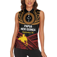 Papua New Guinea Bird of Paradise Women Sleeveless Polo Shirt 16 September 1975 Independence Day Anniversary LT01 - Polynesian Pride