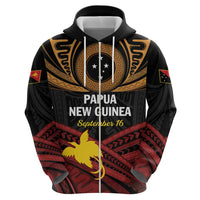Papua New Guinea Bird of Paradise Zip Hoodie 16 September 1975 Independence Day Anniversary LT01 - Polynesian Pride