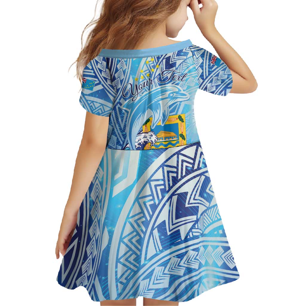 Tuvalu mo te Atua Family Matching Long Sleeve Bodycon Dress and Hawaiian Shirt Tuvalu Dolphin Polynesian Pattern LT01 - Polynesian Pride